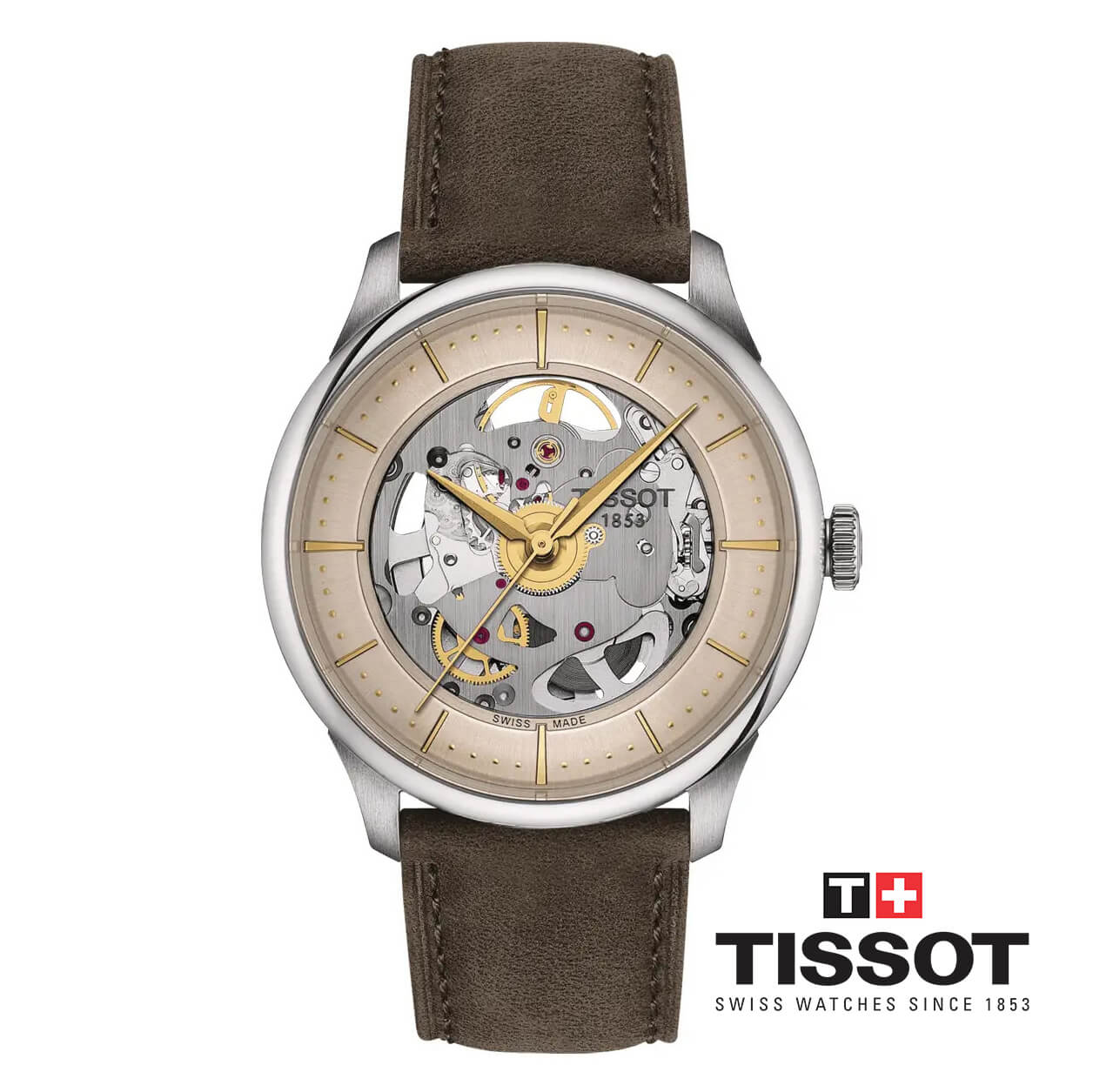 ĐỒNG HỒ NAM TISSOT CHEMIN DES TOURELLES SQUELETTE T139.836.16.261.00 CHÍNH HÃNG